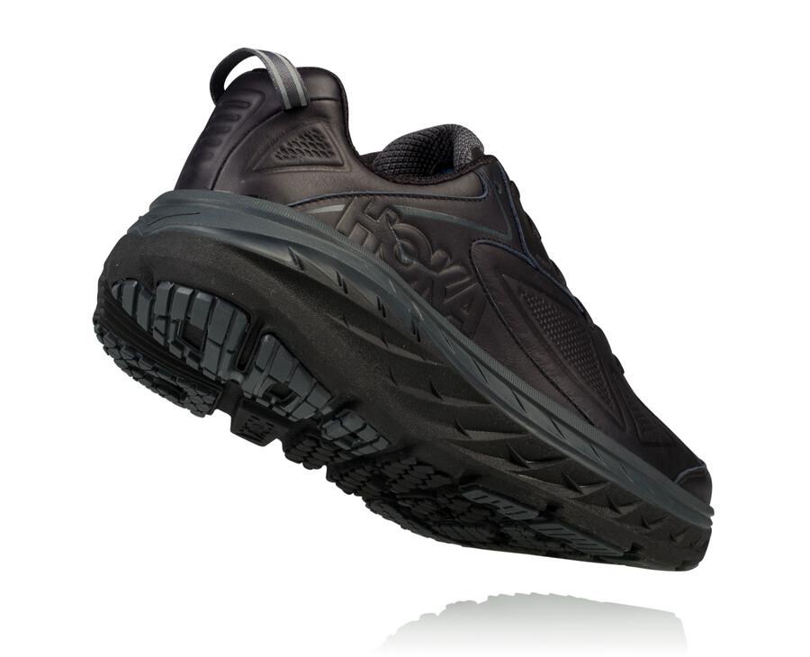 Hoka One One ランニングシューズ メンズ 黒 - Bondi レザー - TO6815024